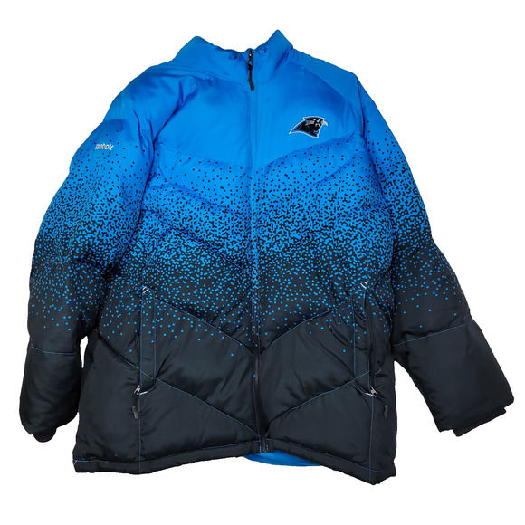 Reebok Jacket Men L Blue NFL Carolina Panthers Padded Winter Fall Skiing Snow - Picture 1 of 15
